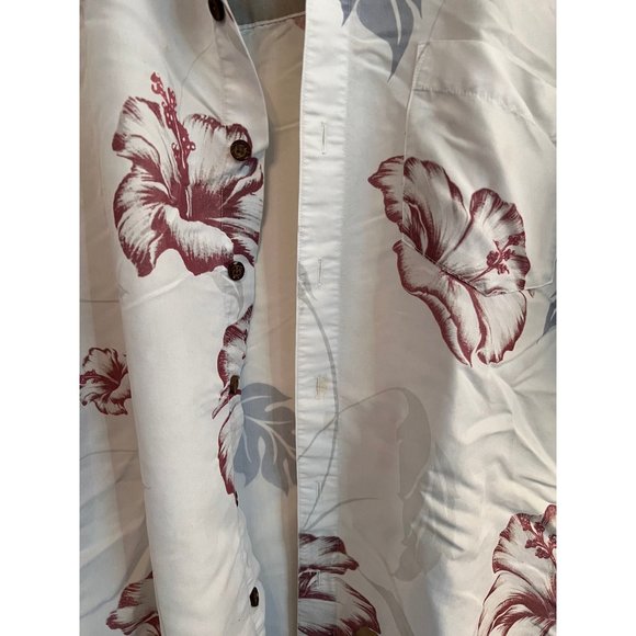 Billabong Hawaiian Short Sleeve Button Up Shirt Men's Size Small Aloha Fit White - Picture 3 of 4